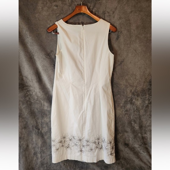 Merona White Midi Dress with Black Floral Design - Picture 3 of 9